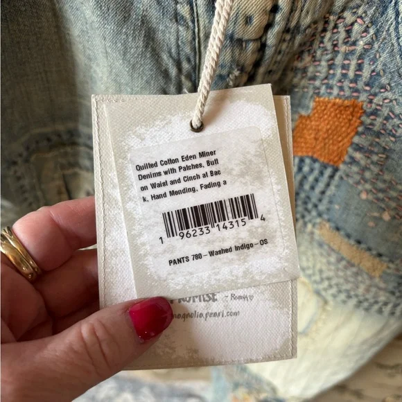 Nwt not washed or worn Magnolia pearl Artistic Patchwork Women Jeans - Picture 4 of 8